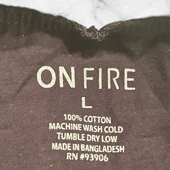 On Fire Women's Graphic Hoodie With Drawstring Hem & Colorful Lettering Print - - Picture 3 of 16